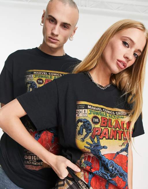 Reclaimed Vintage unisex Black Panther licensed t shirt in black