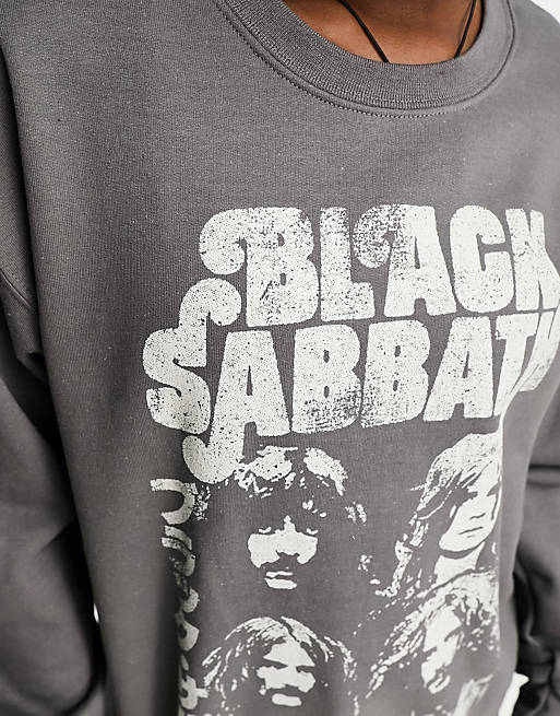 Reclaimed Vintage unisex Black Sabbath licensed sweatshirt in charcoal