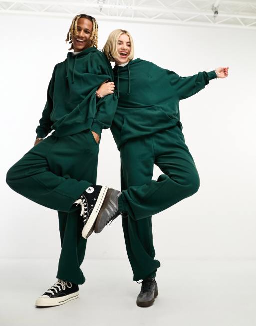 Reclaimed Vintage – Unisex – Blågröna tvättade mjukisbyxor, del av set