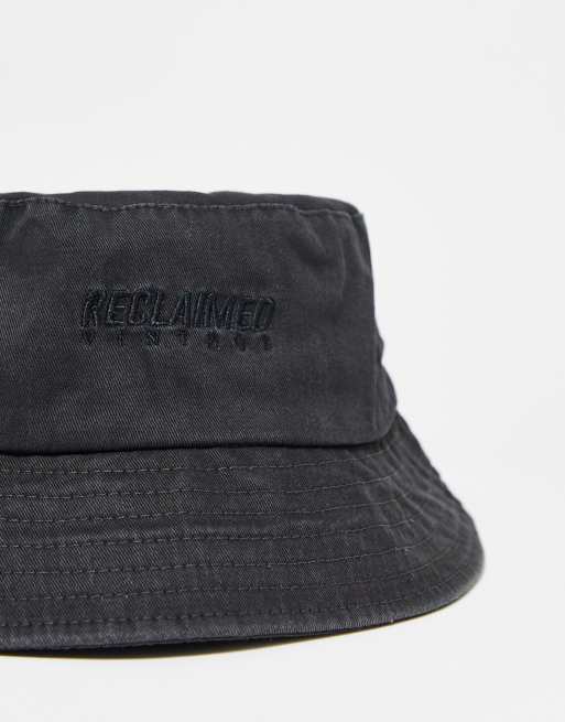 Reclaimed Vintage - Unisex-bøllehat i vasket sort, 4 af 4