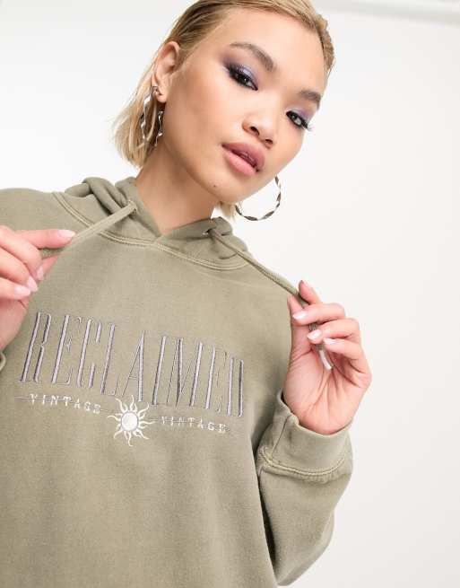 Washed khaki hoodie sales