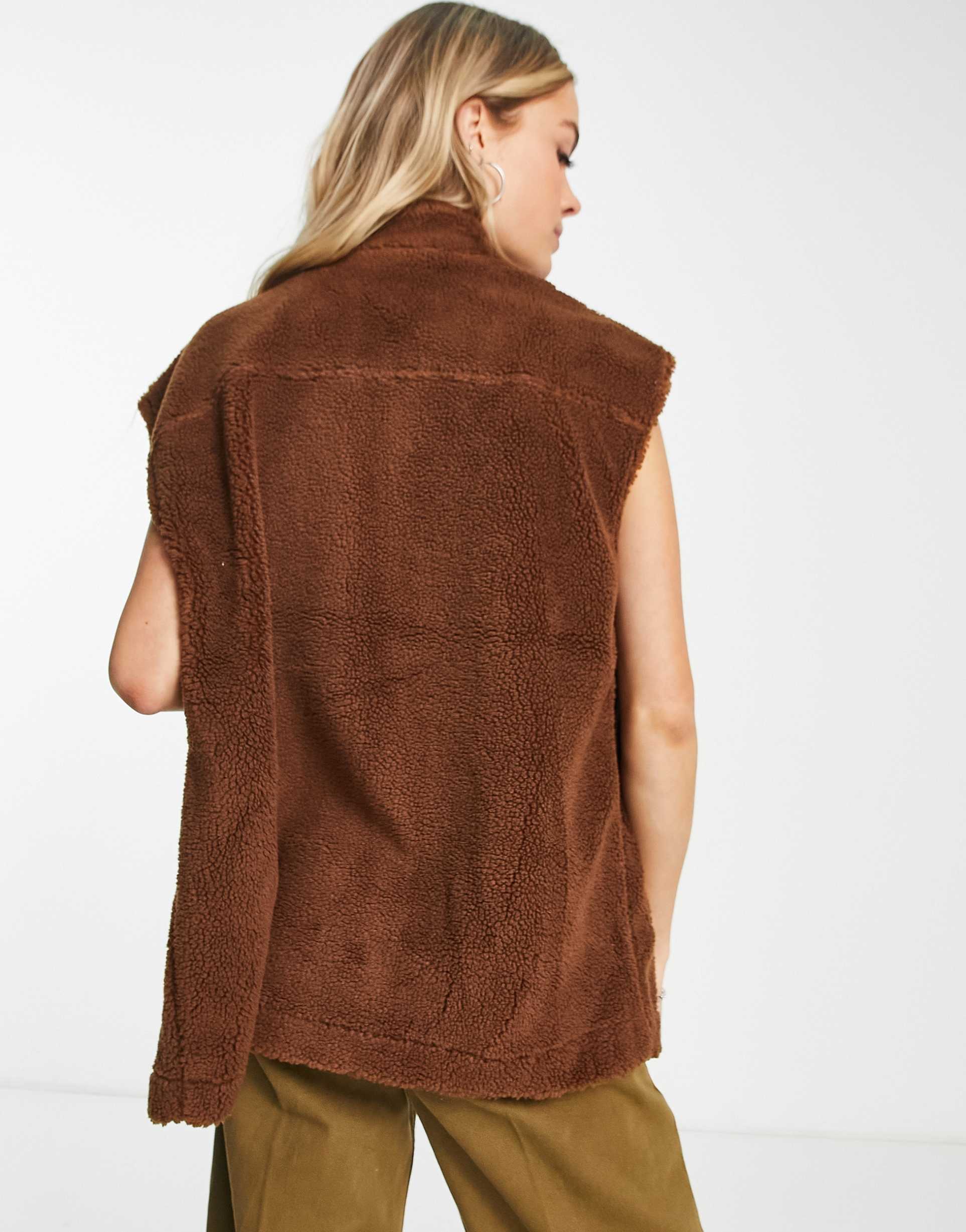 Reclaimed Vintage unisex borg gilet view 4