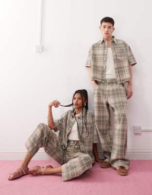 asos Reclaimed Vintage unisex boxy co-ord in check