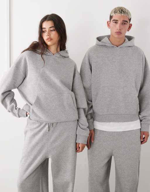 Reclaimed Vintage unisex boxy hoodie in grey marl