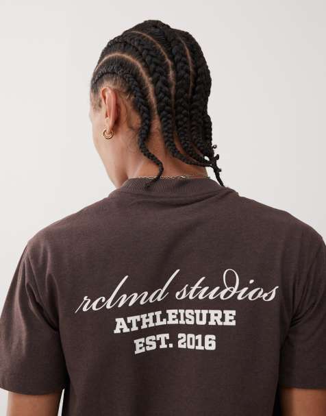 Reclaimed Vintage unisex boxy oversized tee with graphic in brown - view 1