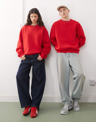 Shop Reclaimed Vintage Unisex Boxy Sweater In Red