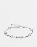 [Reclaimed Vintage] Reclaimed Vintage unisex bracelet with stones in silver M-L silver