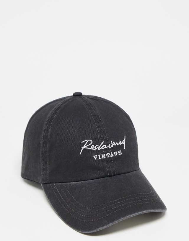Reclaimed Vintage unisex branded cap in washed black