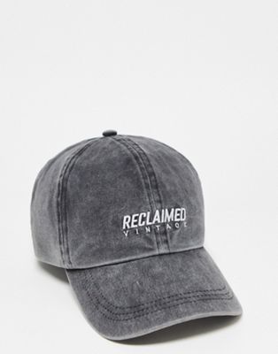 Reclaimed Vintage unisex branded cap in washed charcoal