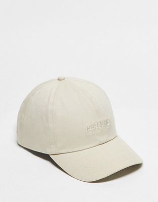 Reclaimed Vintage unisex branded cap in washed ecru