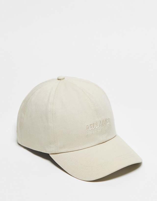 Reclaimed Vintage unisex branded cap in washed ecru