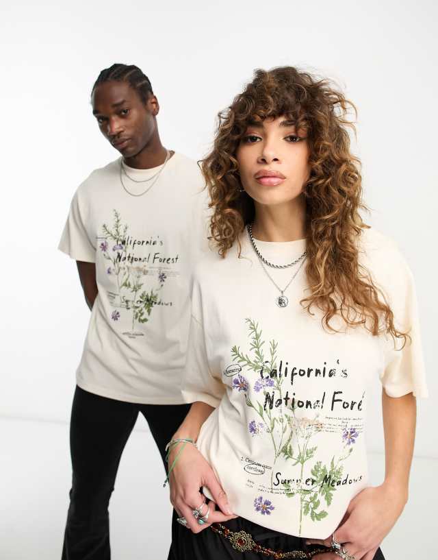 Reclaimed Vintage unisex california t-shirt in neutral