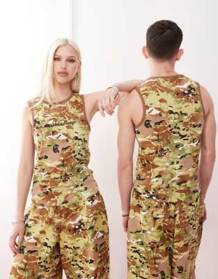 Reclaimed Vintage Unisex Camo Print Tank Top