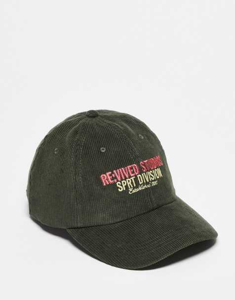 Reclaimed Vintage unisex cap with branding in green cord - view 1