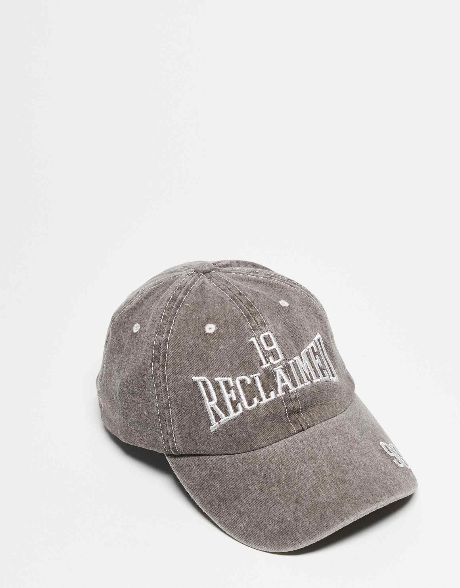 Восстановленная винтажная кепка унисекс с фирменным знаком промытого серого цвета