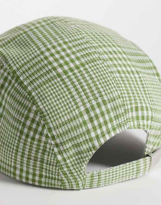Reclaimed Vintage unisex cap with ice cream branding in green gingham, 3 of 3