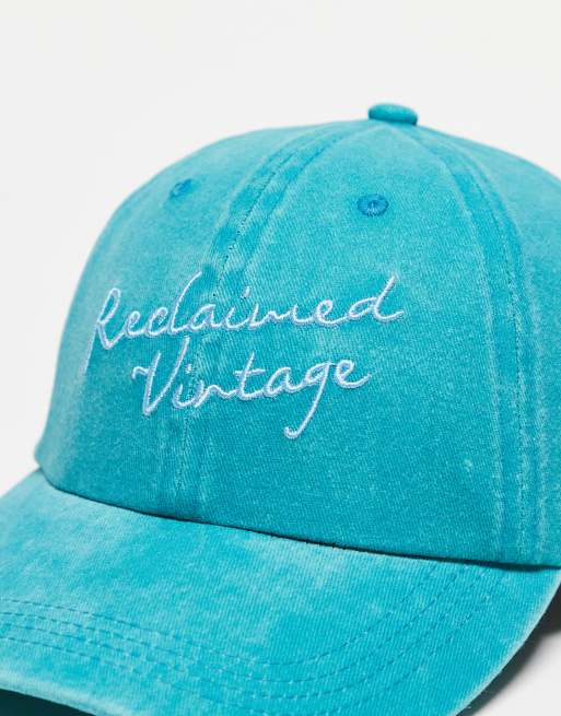 Reclaimed Vintage unisex cap with logo in washed blue | ASOS