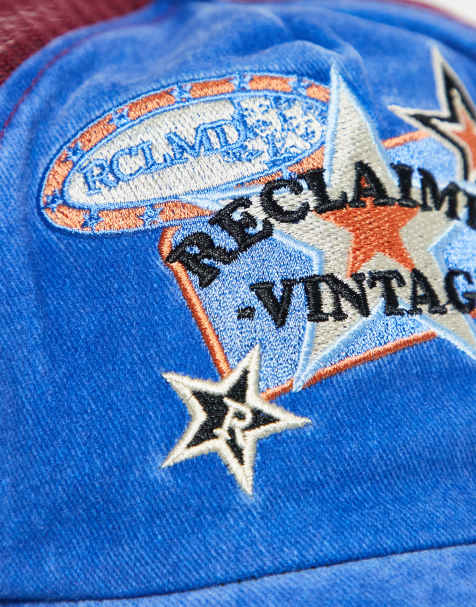 Reclaimed Vintage unisex cap with star and logo in washed blue - view 2