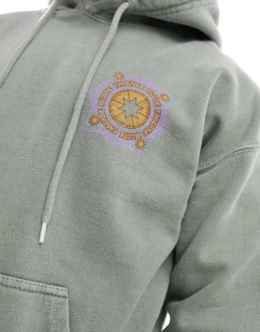 Reclaimed Vintage unisex celestial hoodie in washed khaki
