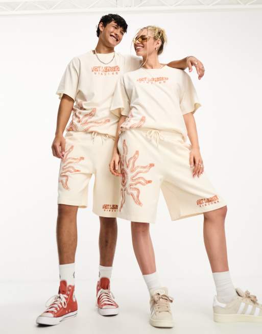Sweat shorts and shirt set best sale