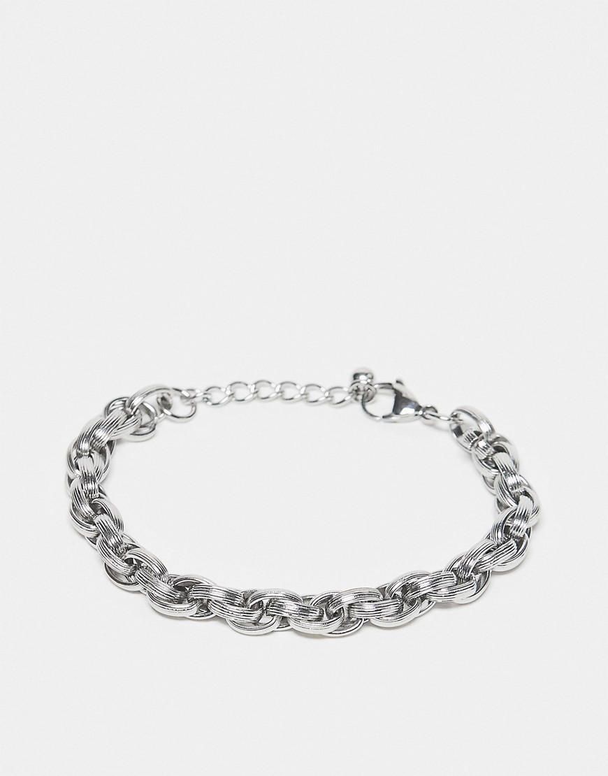 Reclaimed Vintage unisex chain bracelet in stainless steel-Silver