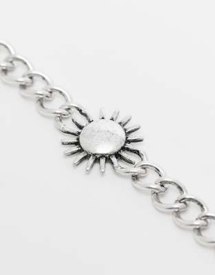 RECLAIMED VINTAGE UNISEX CHAIN BRACELET WITH SUN 