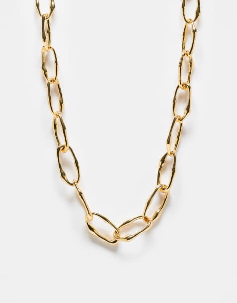Reclaimed Vintage unisex chain necklace in gold - view 1