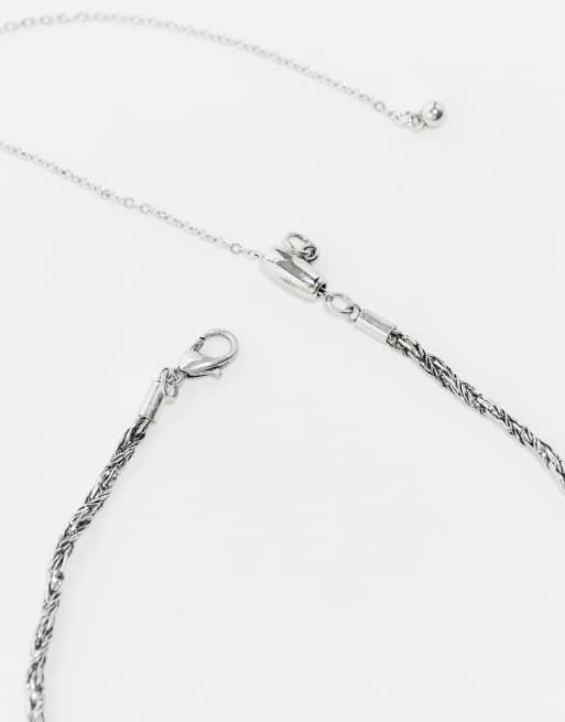 Reclaimed Vintage unisex chain necklace with cross pendant in silver, 2 of 3