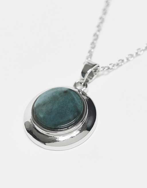Reclaimed Vintage unisex chain necklace with pendant in silver, 3 of 3