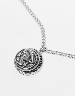 Shop Reclaimed Vintage Unisex Chain Necklace With Pendant In Silver