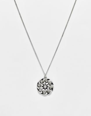 Reclaimed Vintage unisex chain with oversized cosmic pendant in silver - ASOS Price Checker