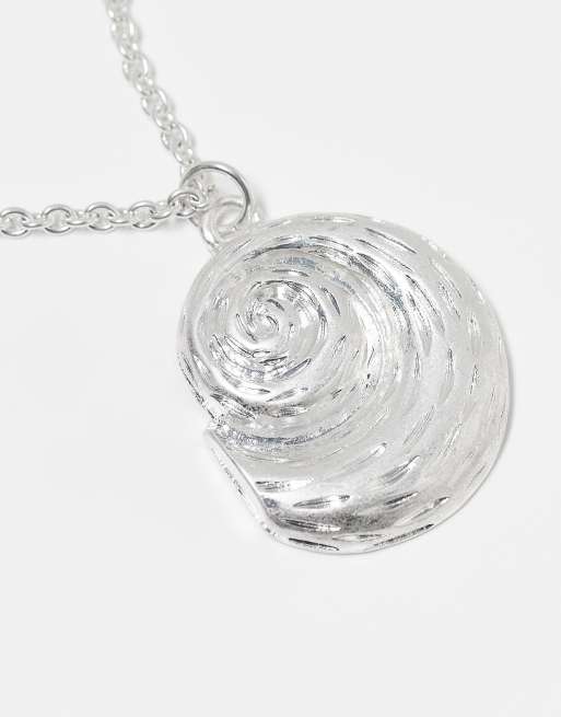 Reclaimed Vintage unisex chain with shell pendant in silver | ASOS