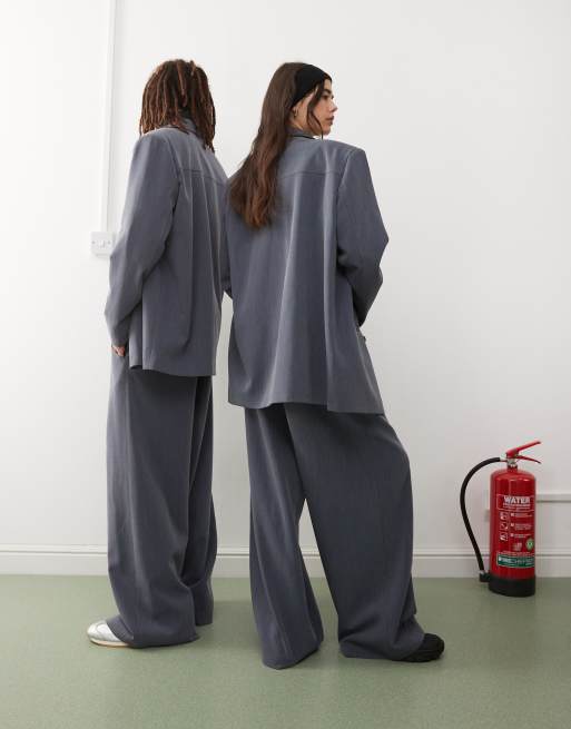 Reclaimed Vintage unisex chambray trousers with contrast stitch, 3 of 4