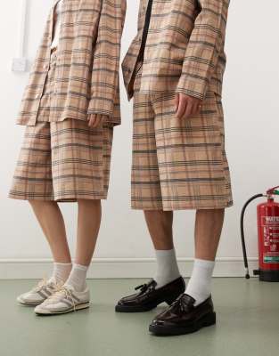 Reclaimed Vintage unisex check cord short co ord