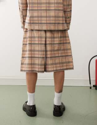 Reclaimed Vintage unisex check cord short co ord