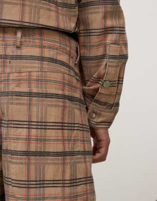 Reclaimed Vintage unisex check cord short co ord