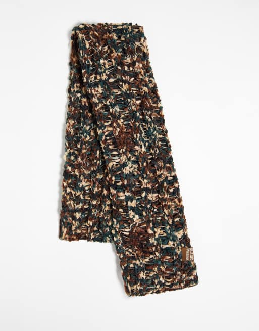 Reclaimed Vintage unisex chenille skinny scarf in camo
