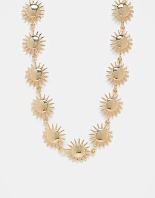 Reclaimed Vintage Unisex Choker Necklace With Suns