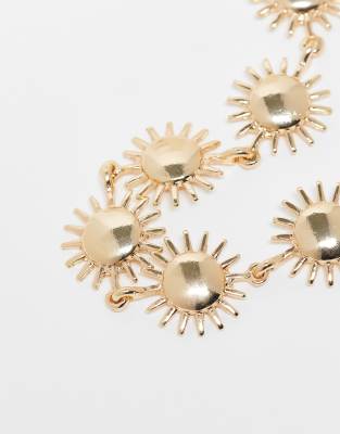 Reclaimed Vintage Unisex Choker Necklace With Suns