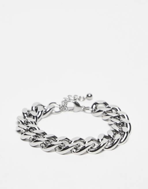 Reclaimed Vintage unisex chunky bracelet in stainless steel ASOS