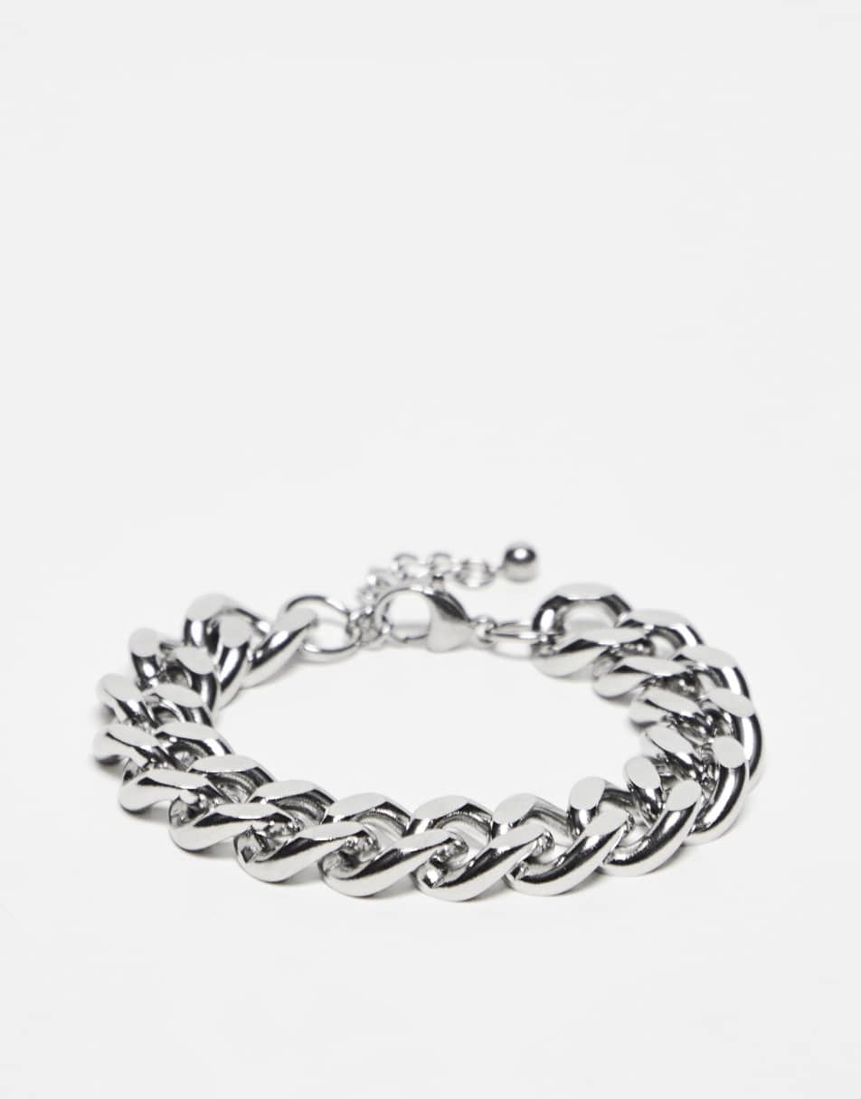Reclaimed Vintage unisex chunky bracelet in stainless steel