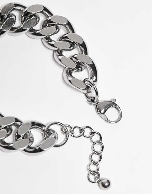 Reclaimed Vintage unisex chunky bracelet in stainless steel ASOS