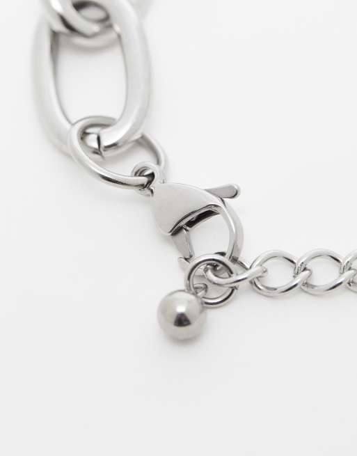 Stainless steel charm bracelet clearance