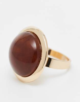 Reclaimed Vintage Unisex Circle Ring With Stone