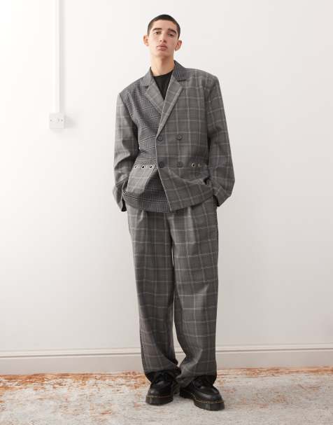 Reclaimed Vintage unisex co-ord in spliced check - view 1