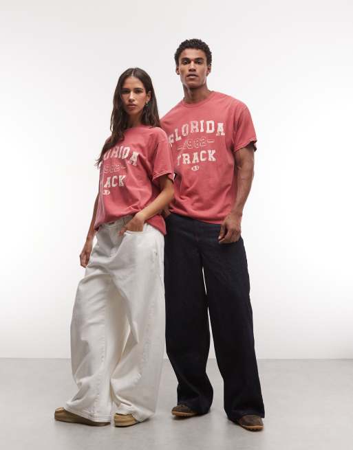 Reclaimed Vintage unisex collegiate graphic tee in red, 4 of 4