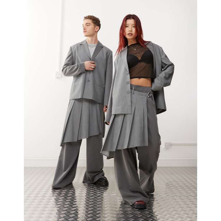 Reclaimed Vintage unisex contrast skirt pants | ASOS