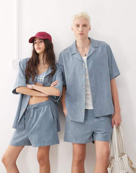 Reclaimed Vintage Unisex - Coordinato in velluto a coste blu - view 1