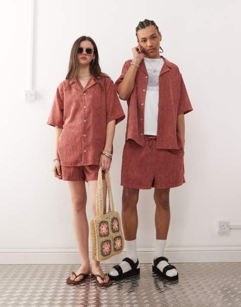 Reclaimed Vintage unisex cord co-ord in pink - view 1