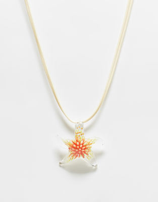 Reclaimed Vintage Unisex Cord Necklace With Starfish